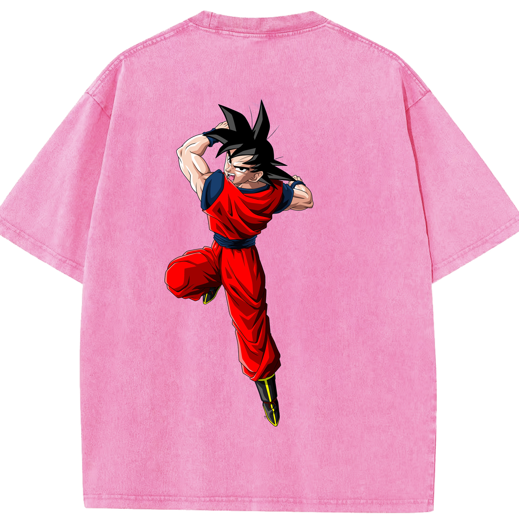 （画像用） ドラゴンボール 孫悟空（そん ごくう）Son Goku カカロット DRAGON BALL Kakarotto 綿100% ヴィンテージ風 半袖Tシャツ（背面プリント）